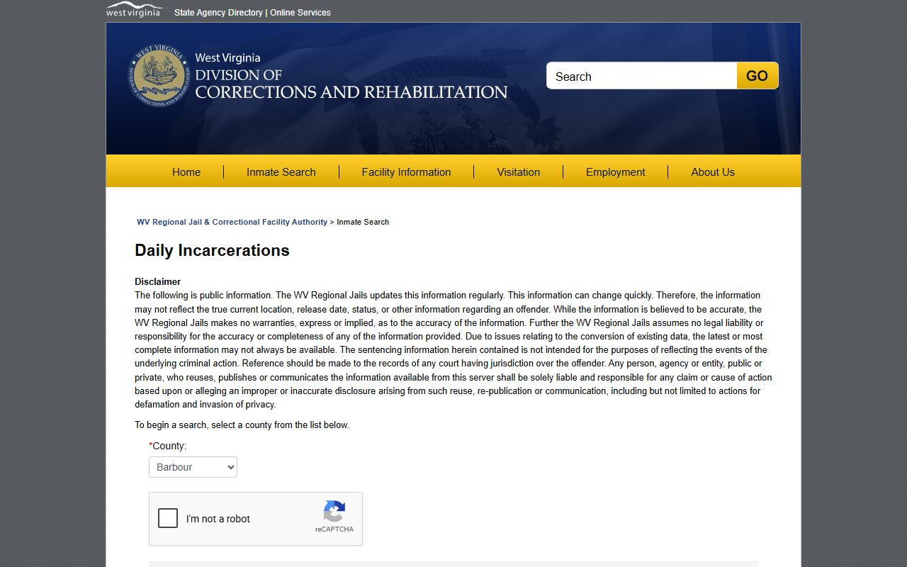 Brooke County inmate records Daily Incarcerations county search